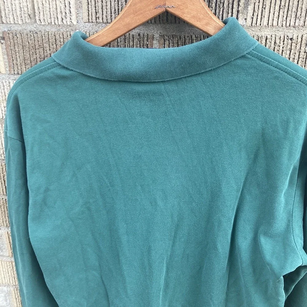 Polo Ralph Lauren Men's Medium‎ Forest Green Long Sleeve Polo Shirt Rugby Soft